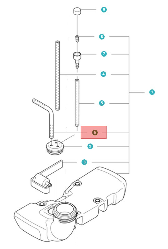 Tubo flessibile del carburante Tubo flessibile del carburante L=155 Carb