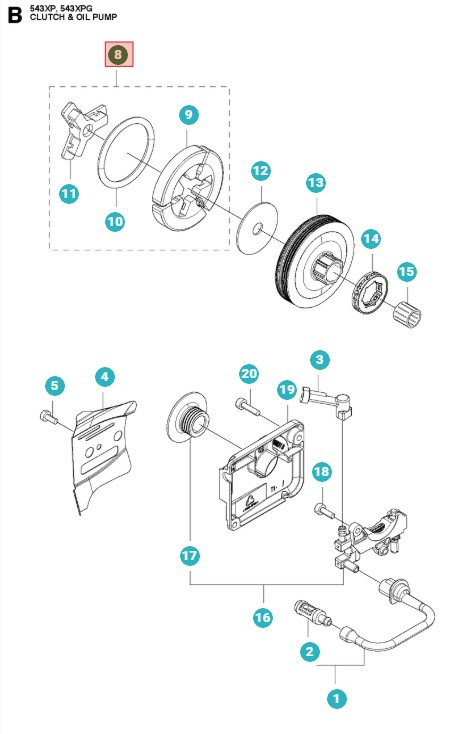 Accoppiamento Husqvarna 543XP