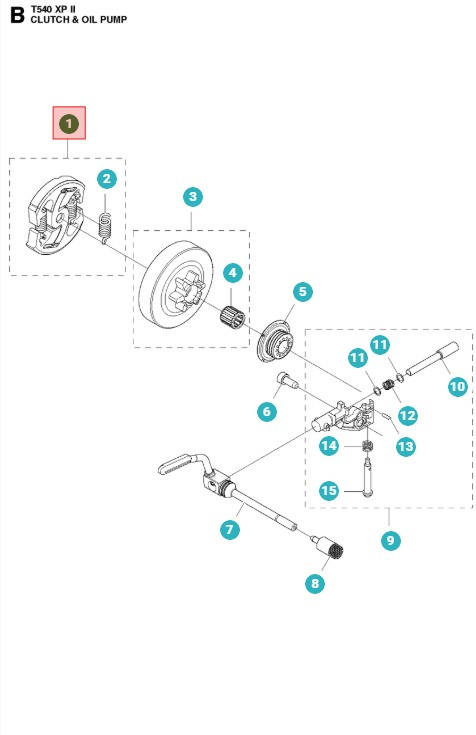 Frizione Husqvarna T540XP, T540XP Mark II, 540XP Mark III