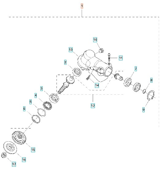 Gruppo scatola ingranaggi 343F, 545F, 545FX, FC2145, FC2245