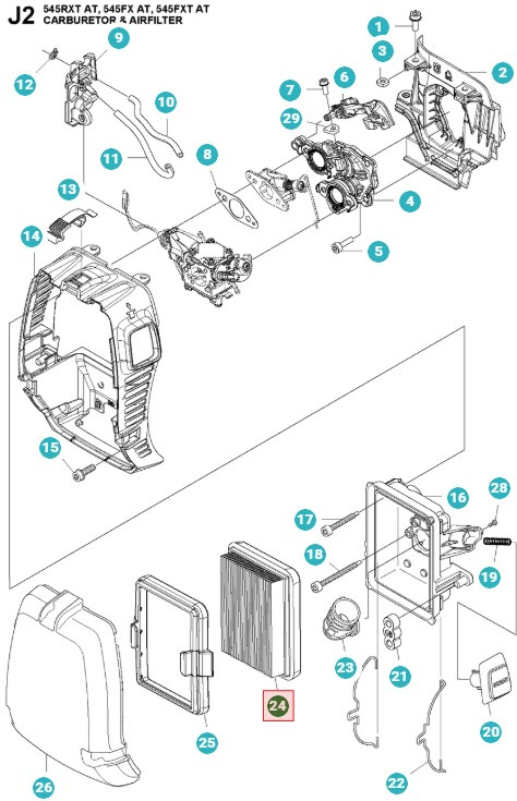 Filtro aria Husqvarna 545RXT AutoTune, 545FX, FXT AutoTune