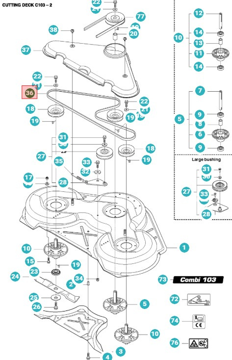 Cinghia Husqvarna Rider Combi 103
