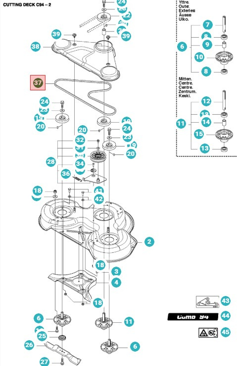 Cinghia Rider 94cm 213, 214TC/T/C