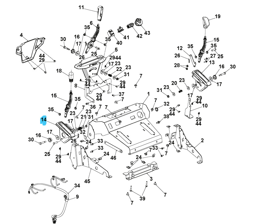 Leva del deflettore della staffa 5897540-01