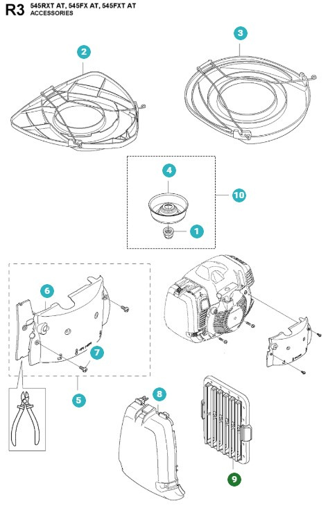 Filtro aria Husqvarna 545FX, FXT AutoTune, 545RXT AutoTune