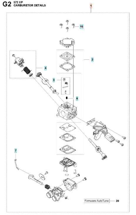 Kit Carburatore Husqvarna 572XP, 572XPG