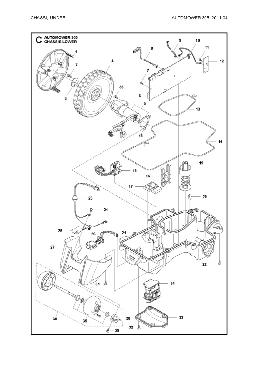 CIRCUITO STAMPATO COMPL Automower 305, 308