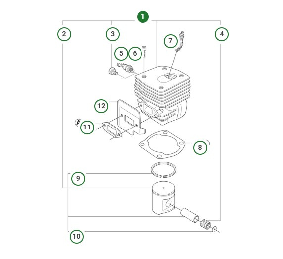 Kit cilindro D48 pezzo di ricambio