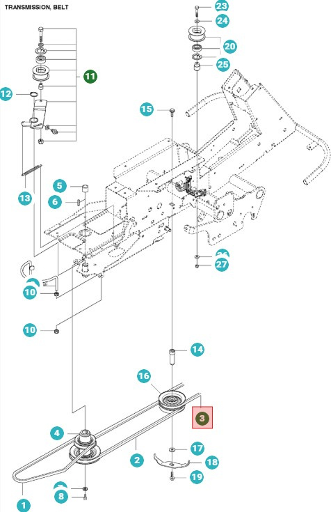 Cinghia Husqvarna Rider Proflex 21, 422Ts AWD