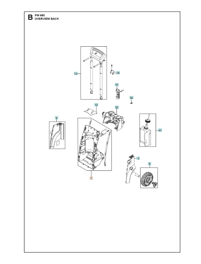 Telaio posteriore grigio scuro 5960248-01