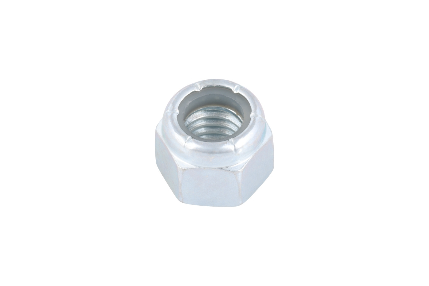 Dado esagonale con inserto non metallico 3/8-16 x 0,564 pollici in acciaio zincato trasparente