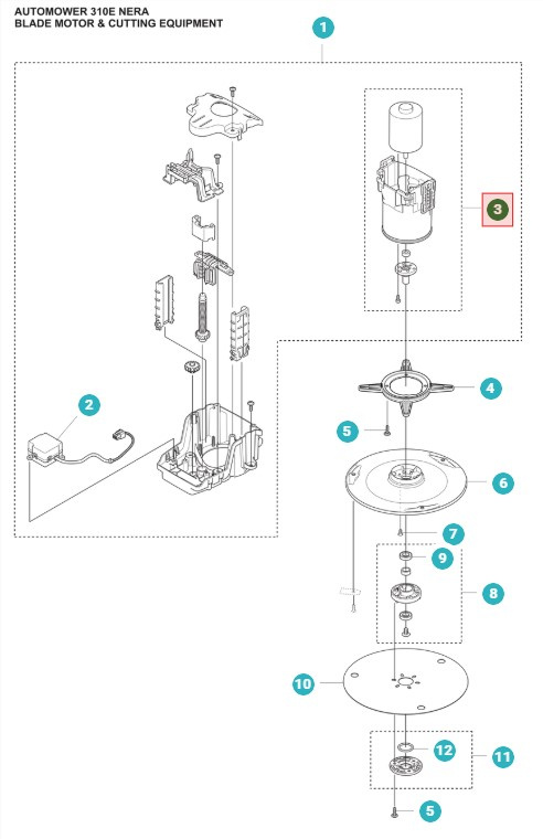 Motore di taglio 405x, 415x, 305E, 310E Nera, 405XE, 410XE Nera