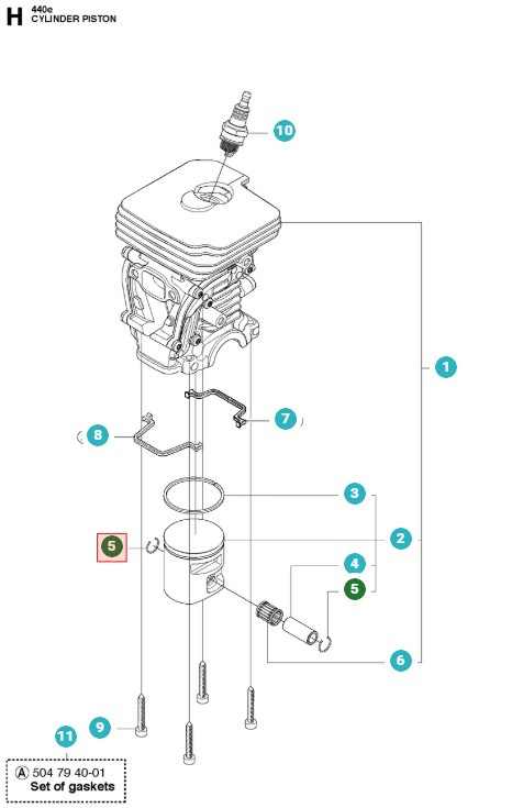 Anello Di Bloccaggio Pistone Tipo B 10X0.8 7374410-00